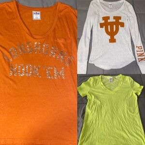 Three (3) pink Victoria’s Secret longhorn tops